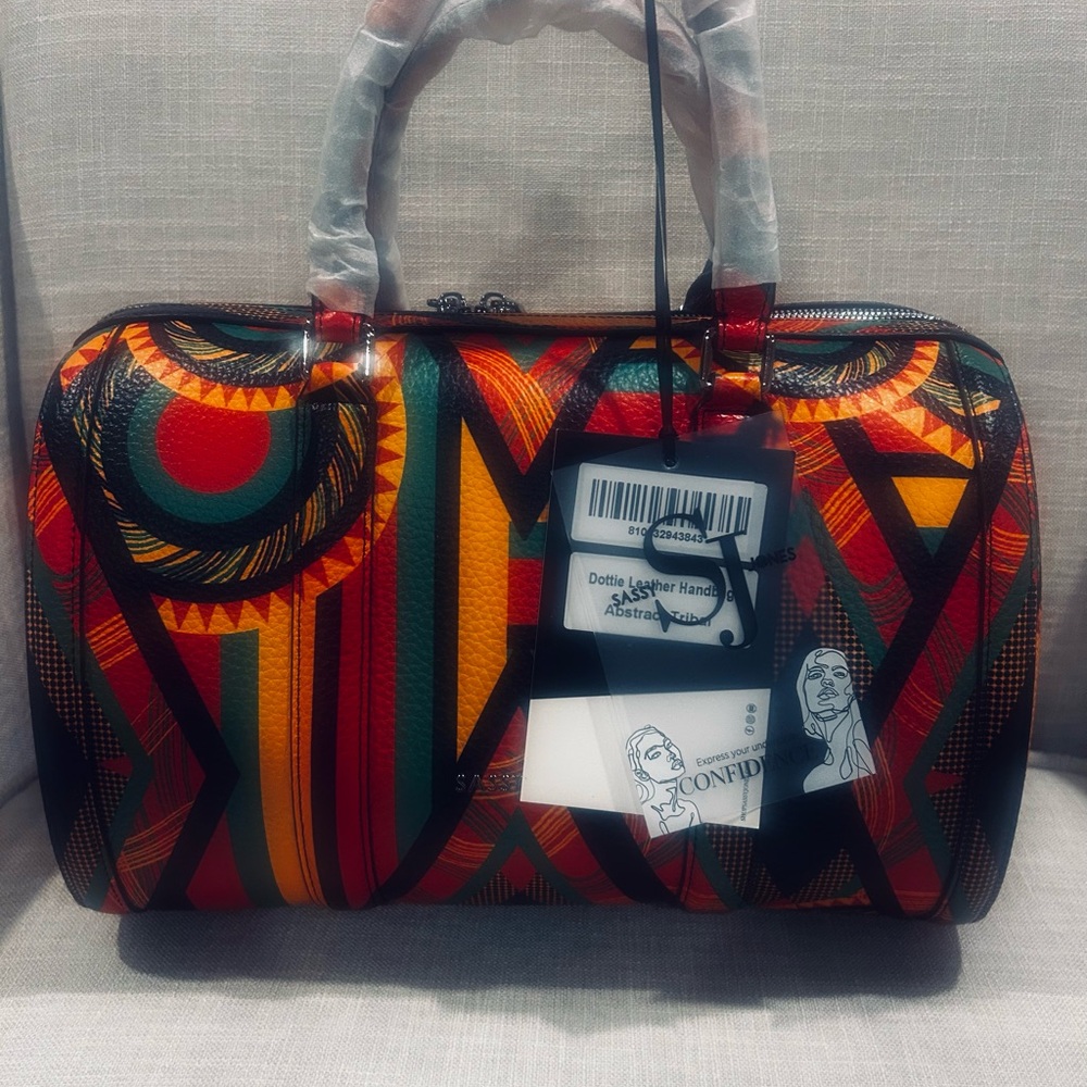 Sassy Jones Dottie Leather Abstract Tribal Handbag